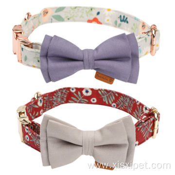 Dog Collar Colorful Bowtie Quick Release Buckle